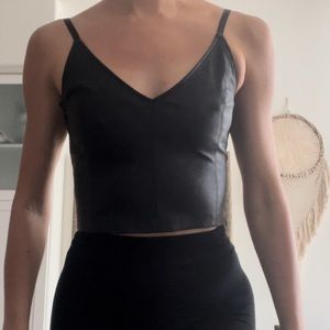 Zara size small pleather tank crop top.
